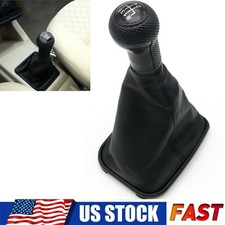 5-speed Shift Knob Shifter Gear Boot For 99-2005 Vw Golf Bora Jetta Gti R32 Mk4
