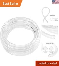 1/4" I.D. x 3/8" O.D. Clear Vinyl Tubing 25 Feet, Flexible Hybrid PVC Tubing ...
