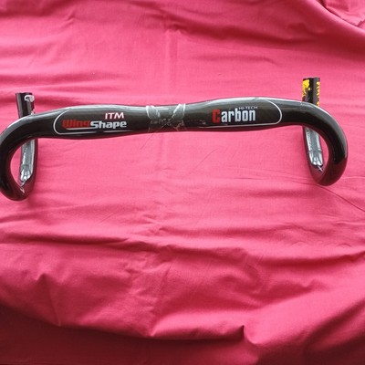 ITM WING SHAPE HI-TECH CARBON ROAD BIKE DROP HANDLEBAR, BLACK