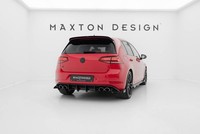 Heckansatz Diffusor + Flaps Passend FüR VW Golf 7 R FL Roter Kern + Hochglanz Fl