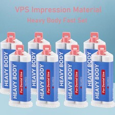 8 x VPS PVS Heavy Body Fast Rapid Set Impression Material Mold, 50mL Cartridges