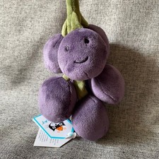 Jellycat Amuseables Purple Grapes Plush Keychain Bag Charm Cute Gift NWT