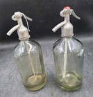 Lot of 2 Vintage Clear Glass Seltzer/Siphon Bottles w/ Metal Lever Tops — photo 4