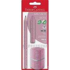 Faber Castell 580082 - Bleistiftset Grip Jumbo rose shadow Radierer Spitzer
