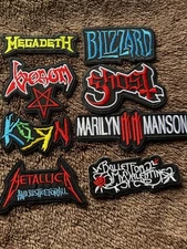 Set Of 8 Job Lot Legendary Iconic THRASH Metal ROCK BAND Music Iron On Patches