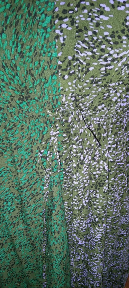 Vestido Maxi Feminino Terra & Sky 1X Cordão Multicolorido Boho Roxo e Verde - Imagem 3 de 4