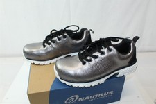 Nautilus Women's Safety Toe Work Shoes Silver Foil Spark Color Lace Up Size 7B