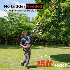 2 In 1 Pole Pruning Shears Cordless Brushless Upgraded, Electric Pruning Shears