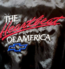 VTG 80  s CHEVY Heartbreak of America jacket satin nylon XL black Auto Cars