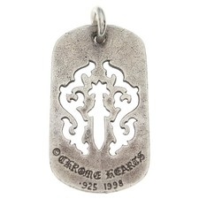 CHROME HEARTS D Tag LRG DAGGER OLD Vindager Cut out Dog Large Pendant Top Used 6