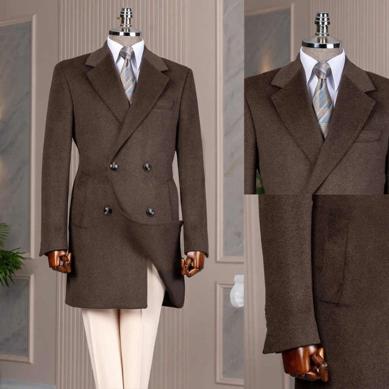 Men's Warm Winter Coat Mid-length Double Breasted Business Office Casual Coats
Opens in a new window