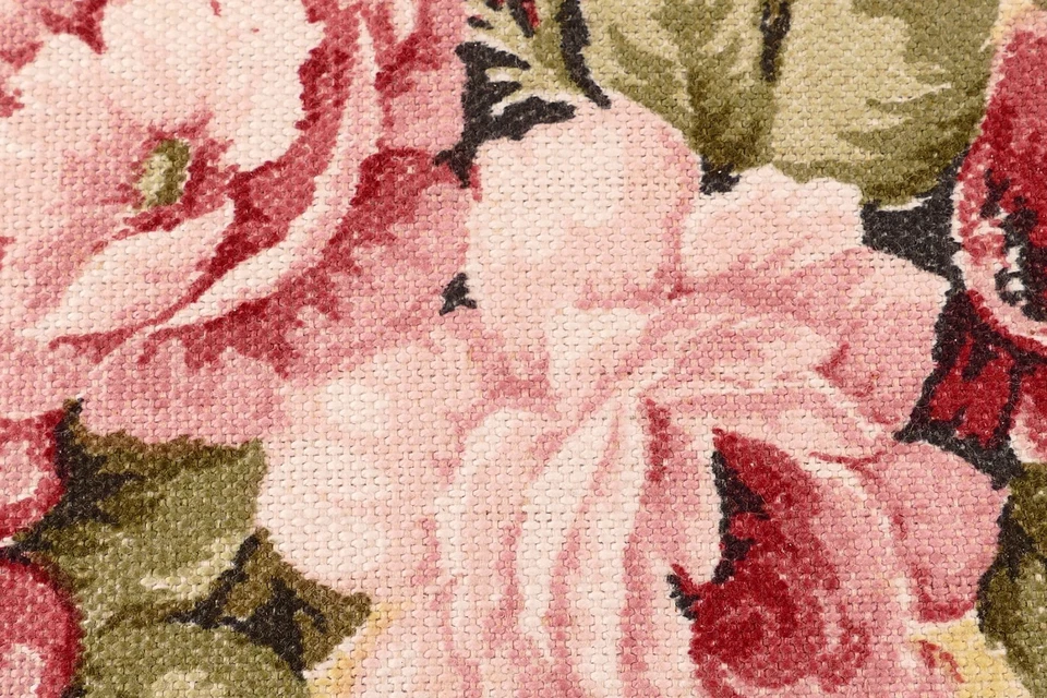 Antik Tablett um 1900 mit Stoff bezogen Rosen - Bild 3 von 4