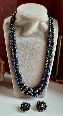 Prächtiges Mystic Aurora Borealis Schmuck Set °  Vintage Modeschmuck°.