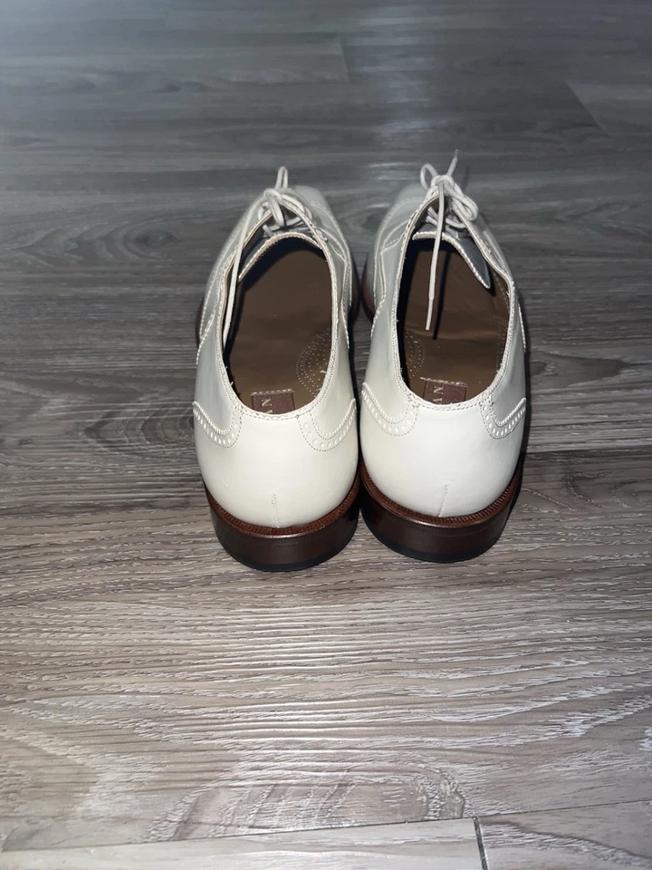 Zapatos de vestir Mezlan para hombre, talla 13B, blancos, con cordones hechos en España Foto 4 de 4