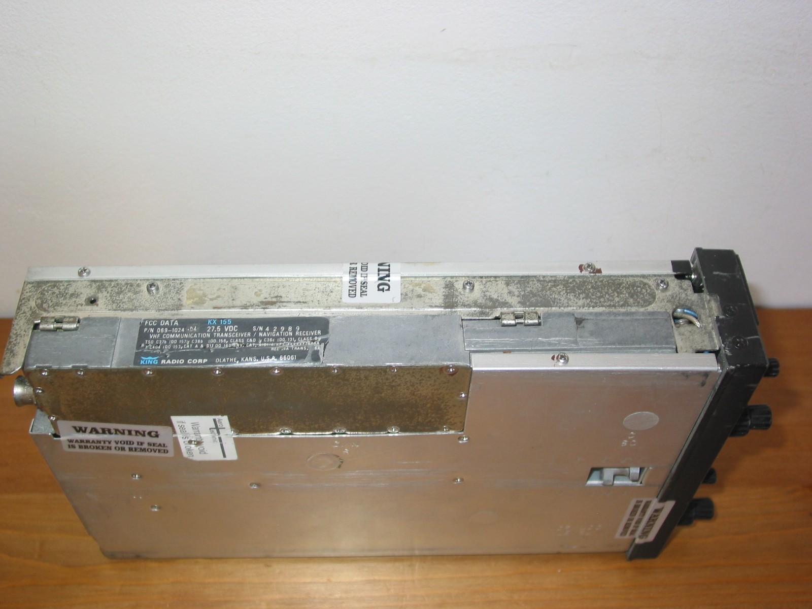 28 VOLT BENDIX KING KX-155 NAV COM RADIO !!! GOOD KX 155 !!! P/N 069-1024-04 !!!