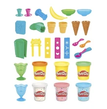 Play-doh Kitchen Creations Ice Cream Party Play Food Set with 6 Play-doh Colors,