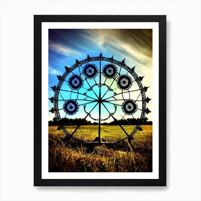 Riesenrad Kunstdruck gerahmt Wandbild Poster Leinwanddruck Bild