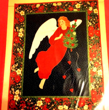 Hermoso LOVE ANGEL OF WINTER Edredón Patrón Navidad Artesanía Costura 25"x30"