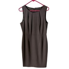 Tahari Women's 12 Pleated Neck Sleeveless Sheath Dress Career Work Minimalist
