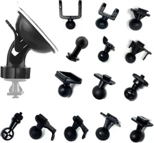 Dash Camera Suction Cup Mount Dashcam Mounts Holder with 14 Ball Joints Black 