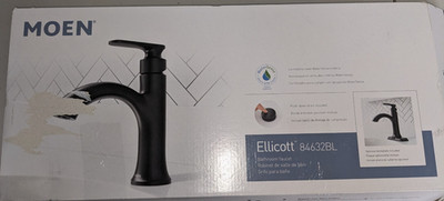 Moen Ellicott Single Handle Bathroom Faucet Matte Black Finish NOB