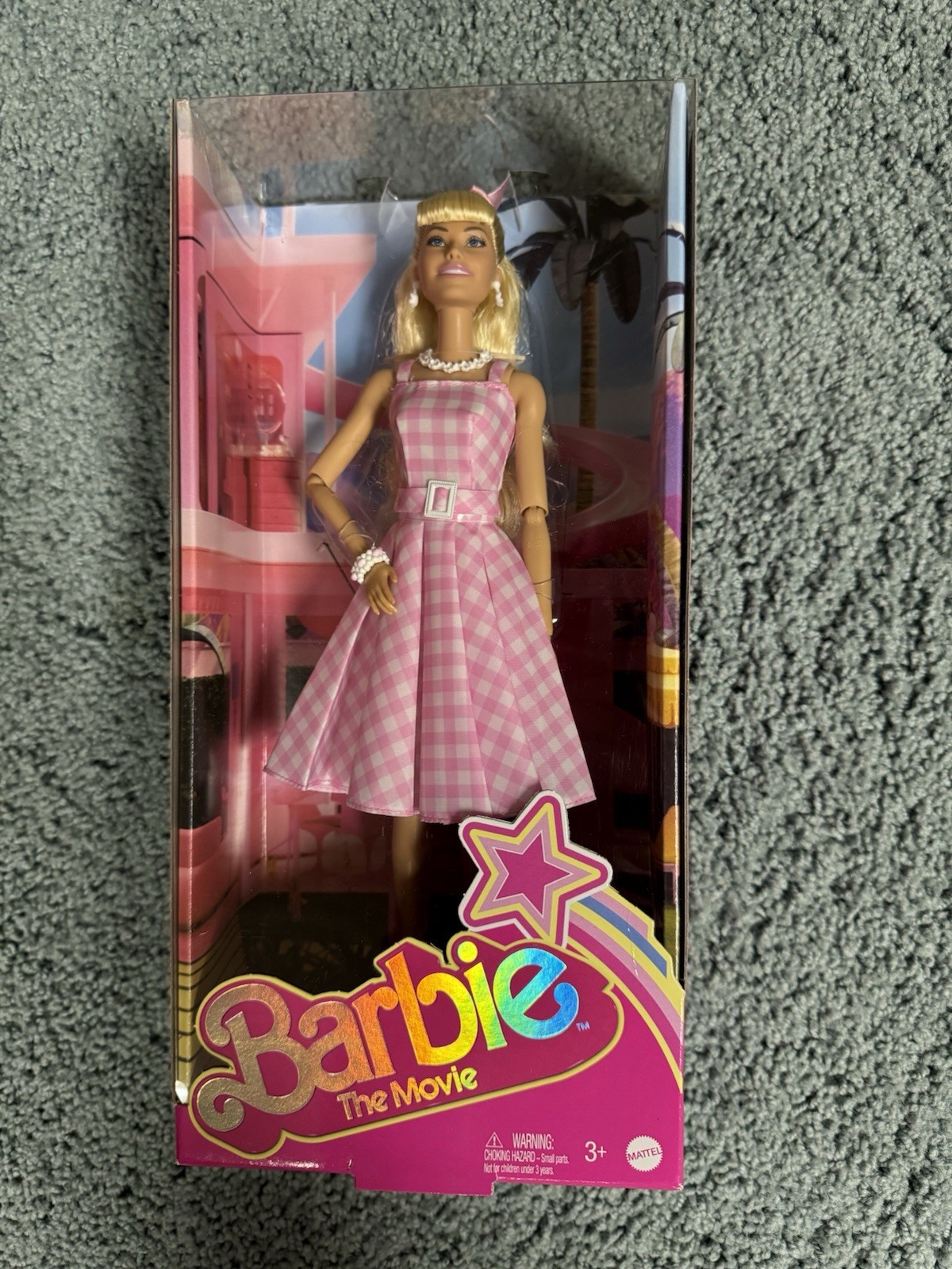 Mattel Barbie The Movie Fashion Doll Pink Gingham Dress Collector Toy 12in Boxed