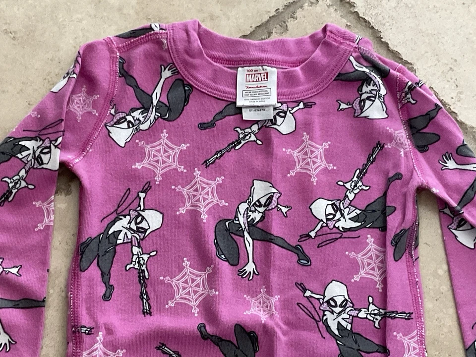 Hanna Andersson Marvel Spider Gwen Long Sleeve Pajama Long Johns Size 100 (4) - Image 4 of 4