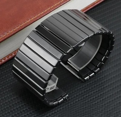 27/35mm Black Ceramic Watch Band Bracelet For Rado Diamaster Series Chain Strap
