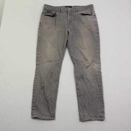 Lucky Brand 121 Heritage Slim Jeans Men's 36x30 Gray Faded Denim Western Stretch