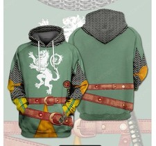 Men's Historical Medieval Knight Cosplay 3D HOODIE Christmas Gift Halloween Gift