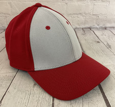 OC Sports TGS1925X PROFLEX Q3 100 Polyester Outdoor Fitted Hat Red Grey L/XL