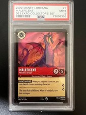 2022 Disney Lorcana Maleficent Monstrous Dragon D23 Expo PSA 9 Mint Promo