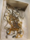 Mystery Estate Silver And Gold Tone Jewelry Grab Bag All Wearable Necklace Pins — photo 1