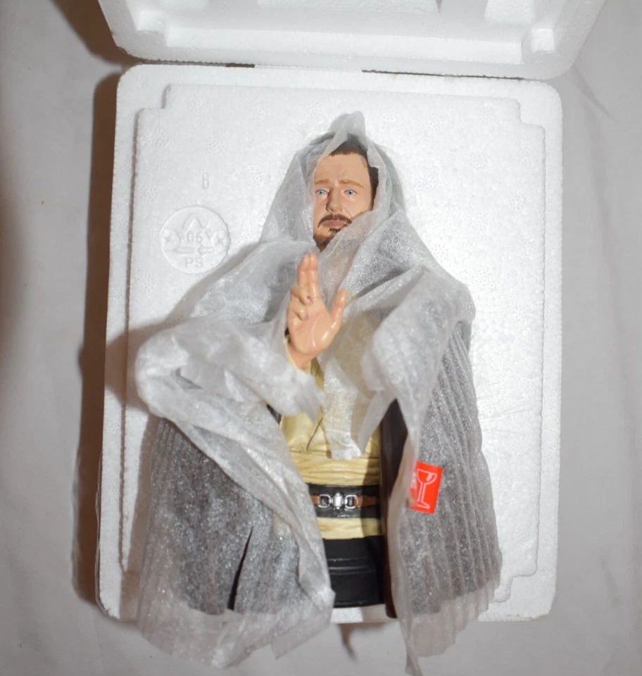 Gentle Giant 星球大战 Ep. I TPM QUI-GON JINN 1:6 迷你半身像 4716/5000 罕见 全新 — 第 3/4 张图片