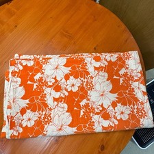 Vintage Orange and White Cotton Floral Bed Sp...