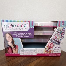 make it real Ultimate Bead Studio Jewelry Making Kit, 2733 Pieces, 2600 Beads