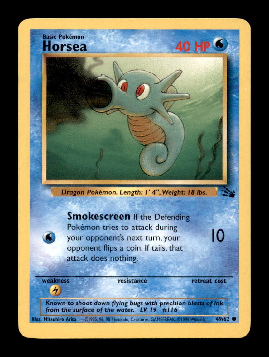 HORSEA LP 49/62 C FOSSIL POKEMON UNLIMITED