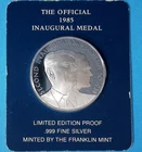 1985 Official Inaugural Medal Limited Edition Proof 1 Oz 999 Silver Reagan Bush