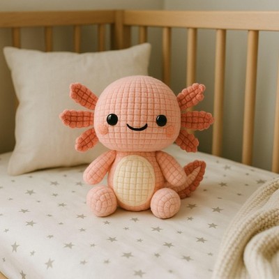 Axolotl Crochet Plush, Amigurumi Salamander, Handmade Toy Gift