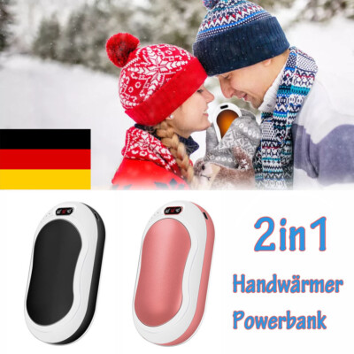 2in1 Tragbare Handwärmer USB Power Bank Elektrische Taschenwärmer Wärmer DE