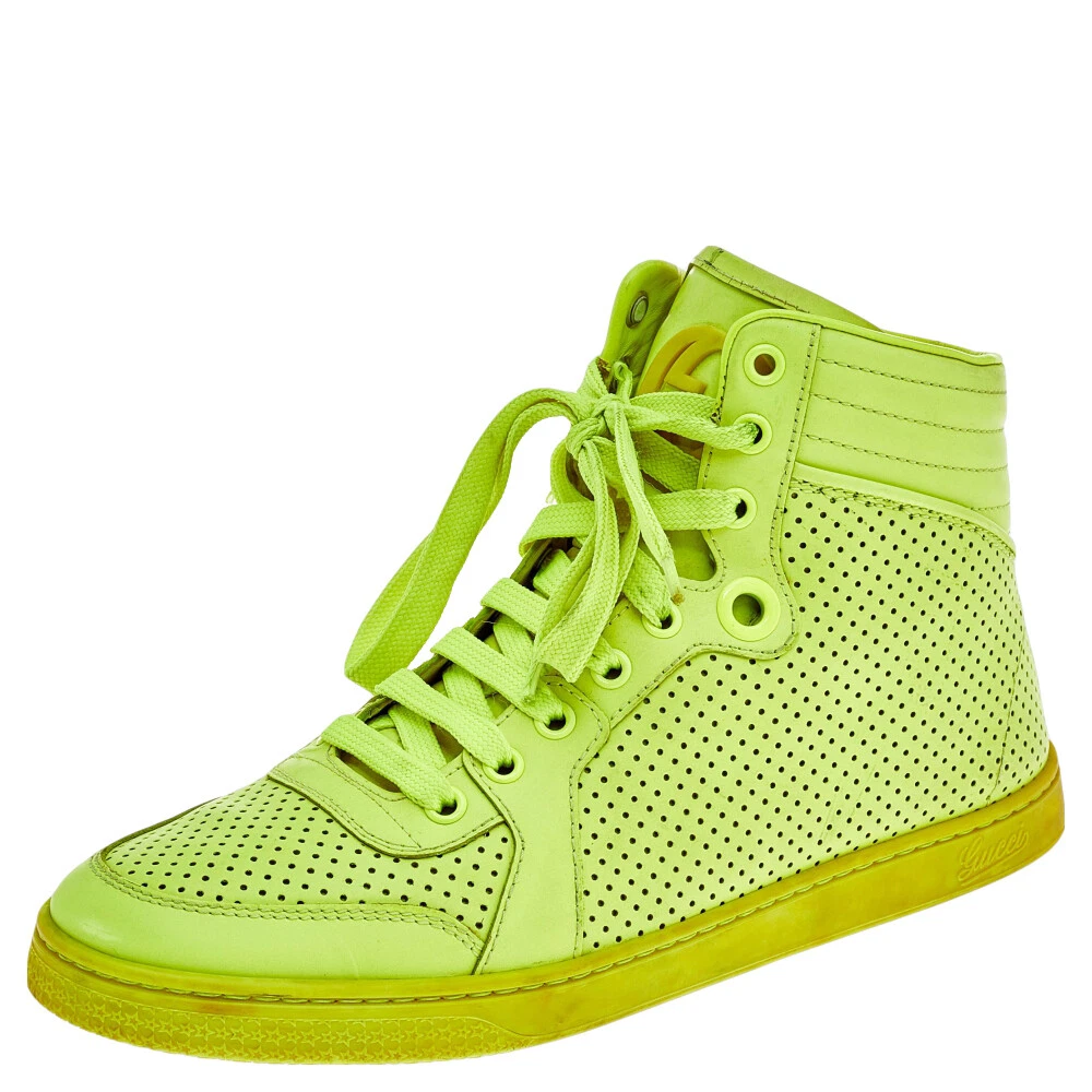 Louis Suede-Trimmed Perforated Leather High-Top Sneakers