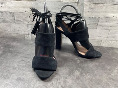 Madewell Women Octavia Shoes Black Suede Tassel Ankle
