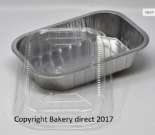 Bakery Direct Rigid Smoothwall Strong Foil Food Takeaway Trays With Clear Lids
