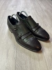 Salvatore Ferragamo Doble Correa Monje Derby Oxford Zapatos de Vestir Para Hombre 10 D Italia
