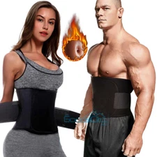 Men's Women's Waist Trainer Body Shaper Sweat Belt Tummy Slimming Band Girdle