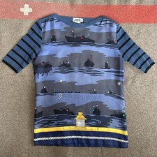 HERM S SILK SHIRT   VINTAGE   1970s   FRENCH   DESIGNER   NAUTICAL   T-SHIRT