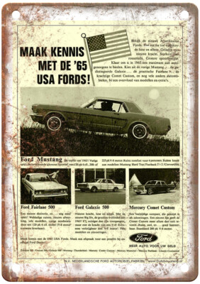 Vintage Maak kennis met de '65 USA Fords! Ad Retro Look Metal Sign A9931