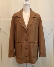 Not Available ****classic Boiled Wool Camel Tan Seamed Detail Jacket $149 Size 3