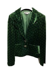 Gorgeous Green and Navy Kay Unger Sz 2 Blazer