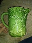 MAJOLICA BORDALLO~MAPLE LEAF PITCHER MADE IN PORTUGAL — photo 1